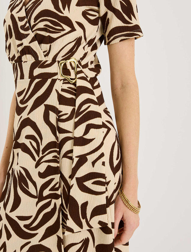 Robe longue en maille imprim&eacute;e