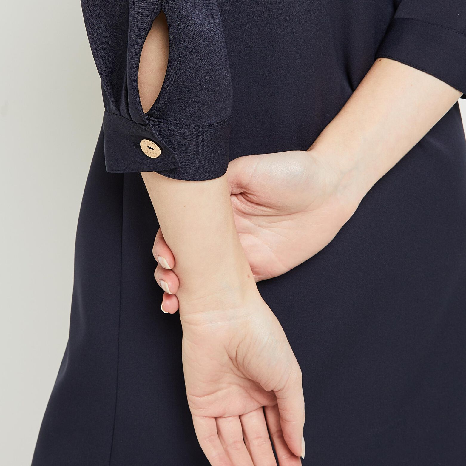 Robe unie col polo femme