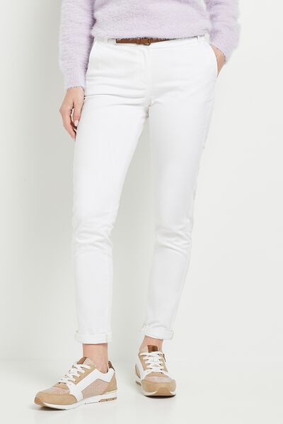 Pantalon chino avec ceinture femme