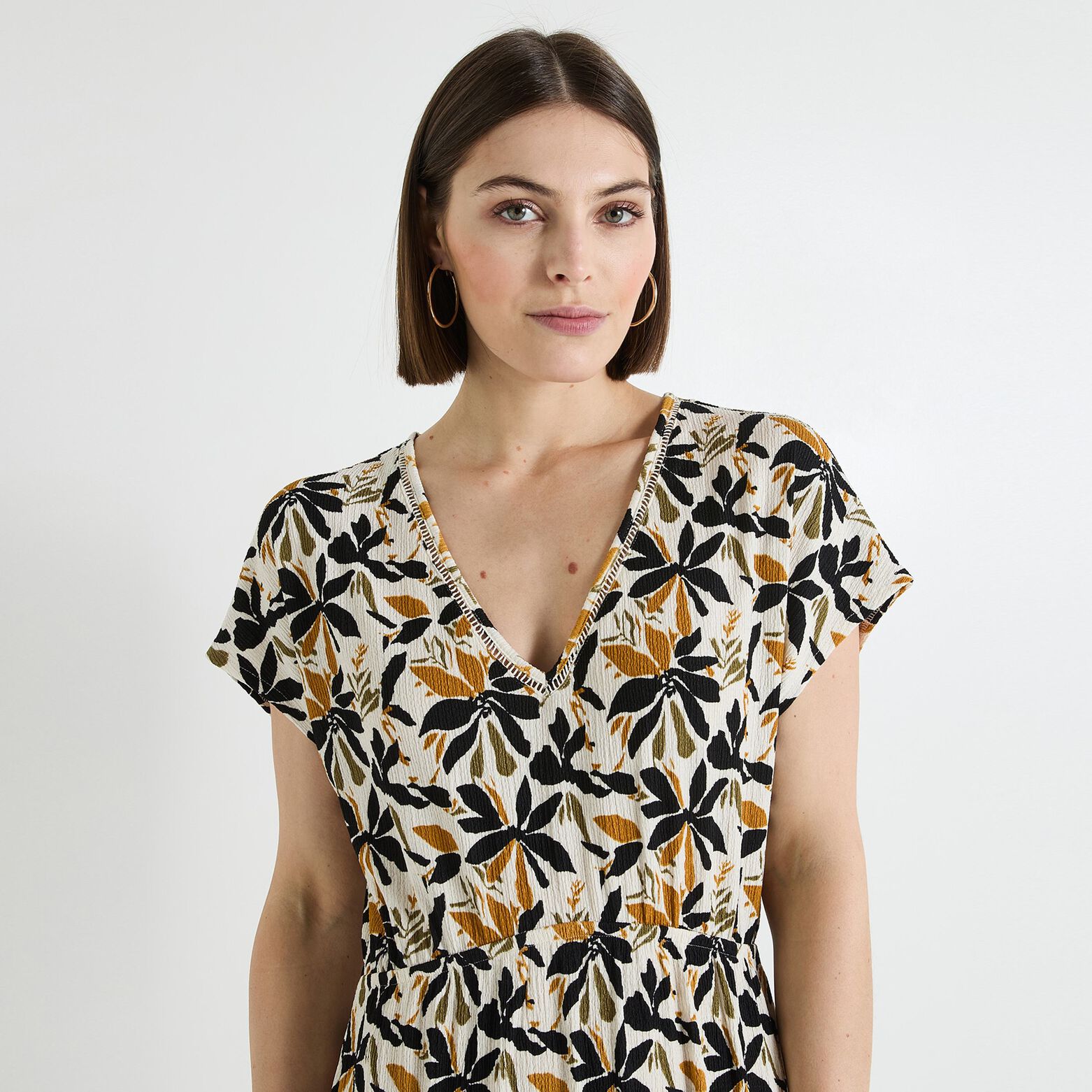 Robe col V femme