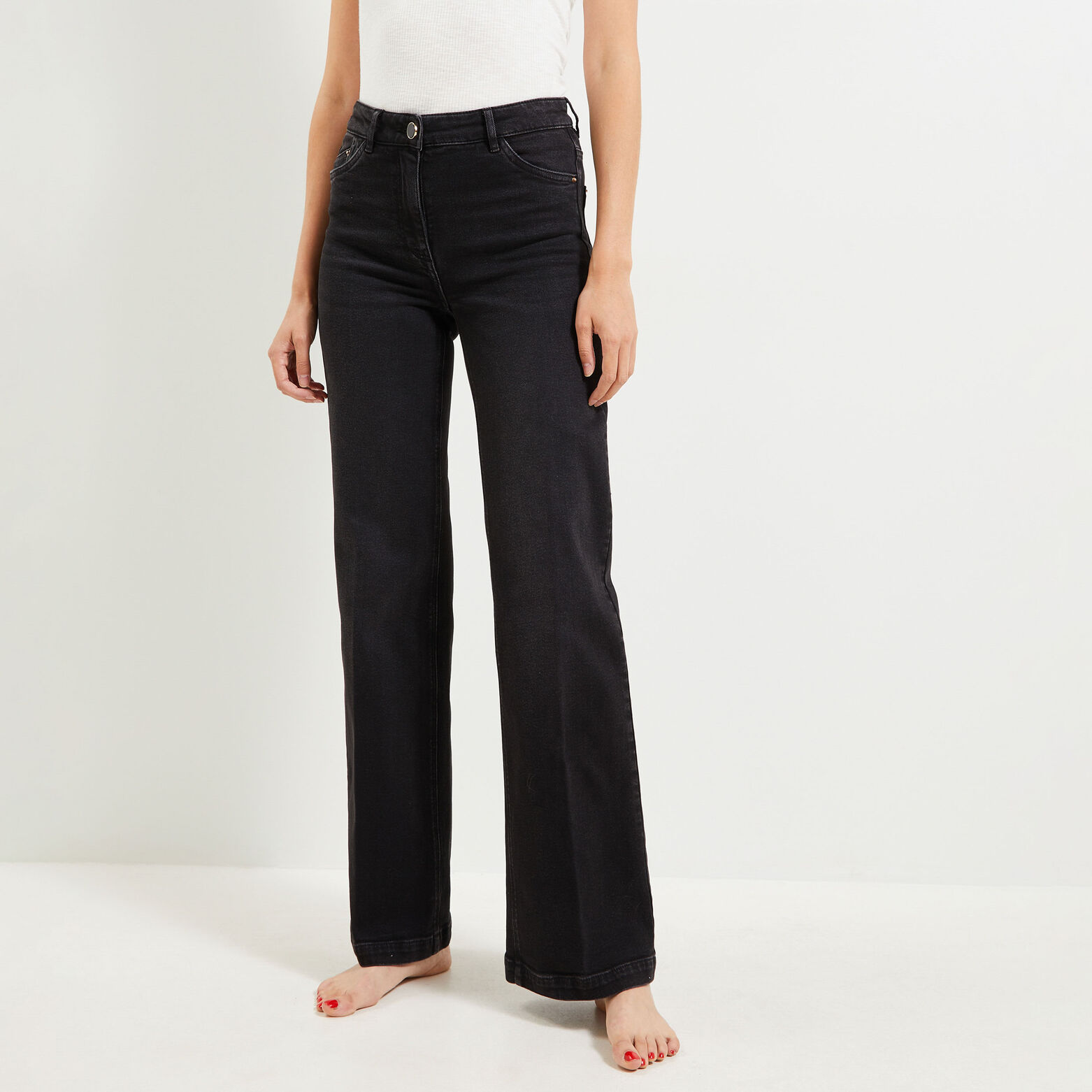 Jean large taille haute WOODSTOCK femme
