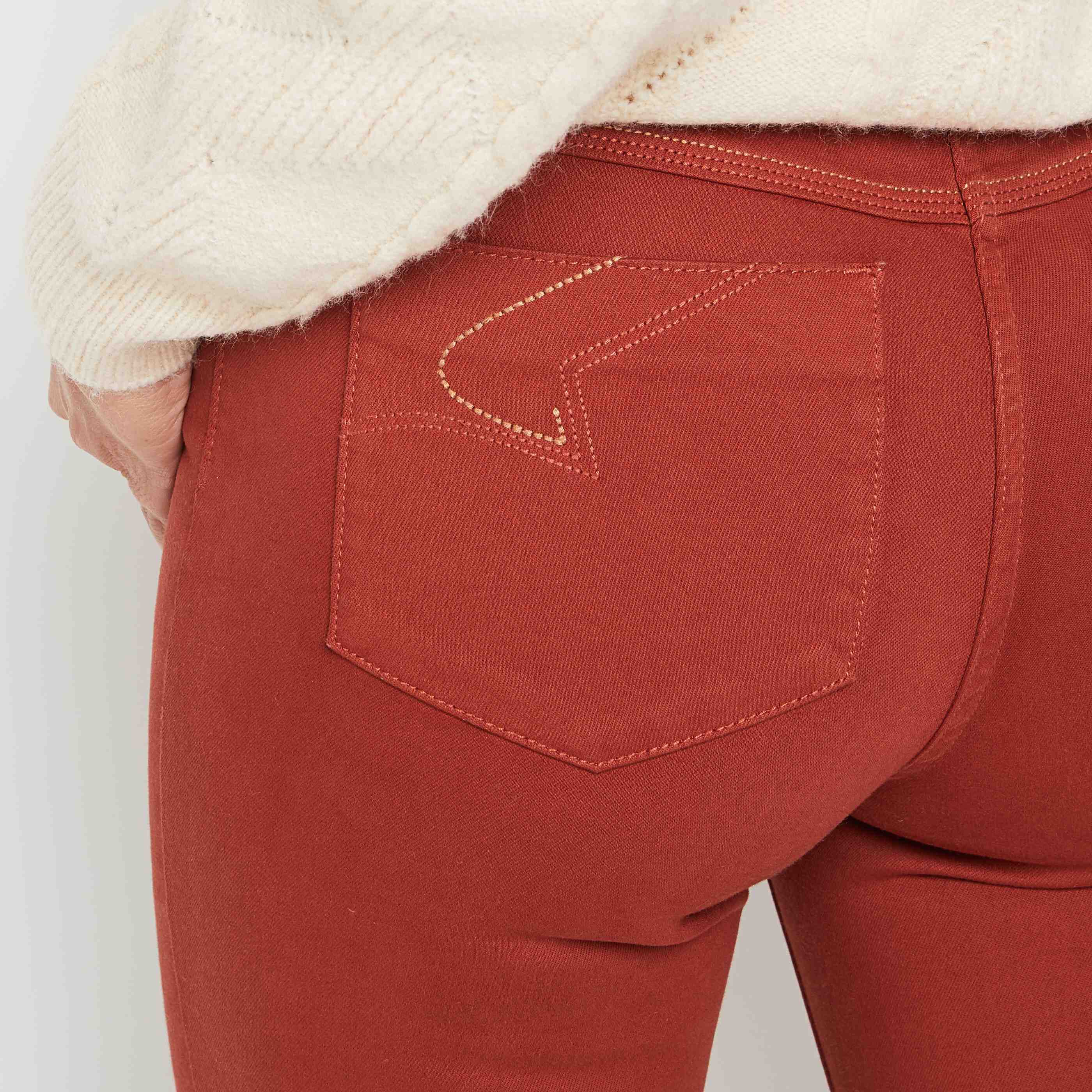 Jean slim taille haute BOSTON femme CAMEL Graindemalice