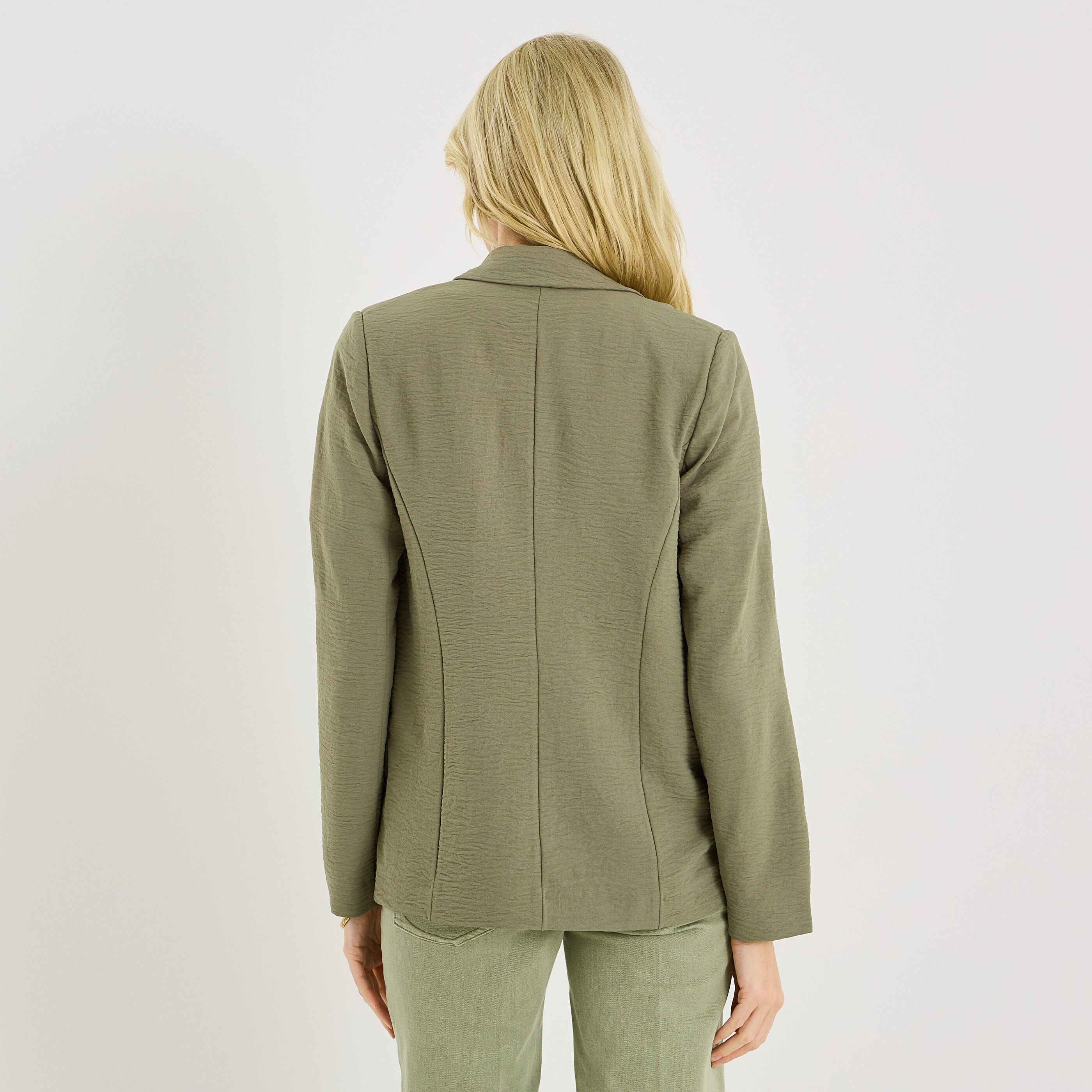 Veste fluide &agrave; col tailleur femme