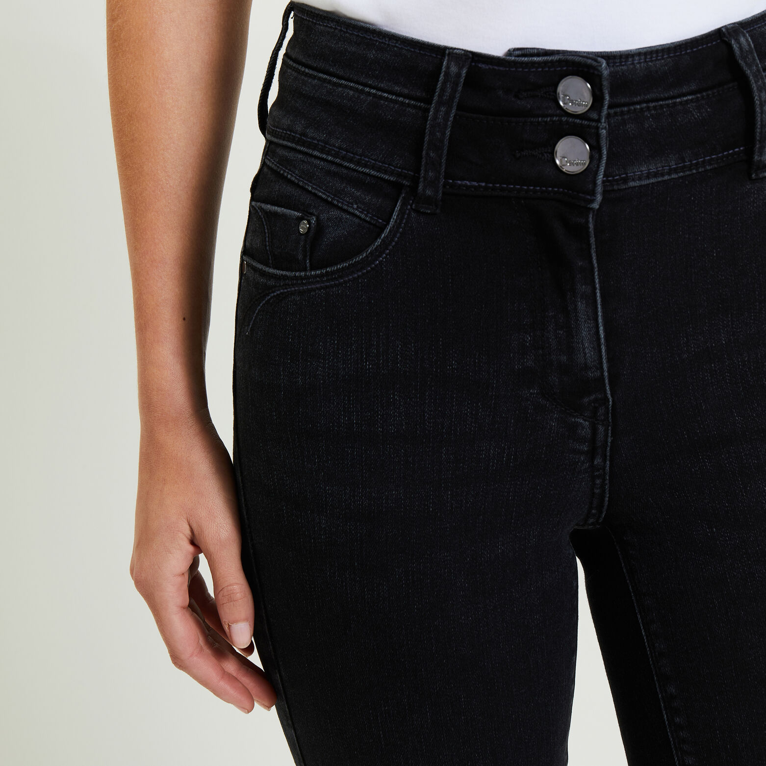 Jean raccourci taille haute HANOI femme