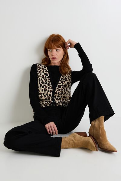 Gilet imprimé léopard femme
