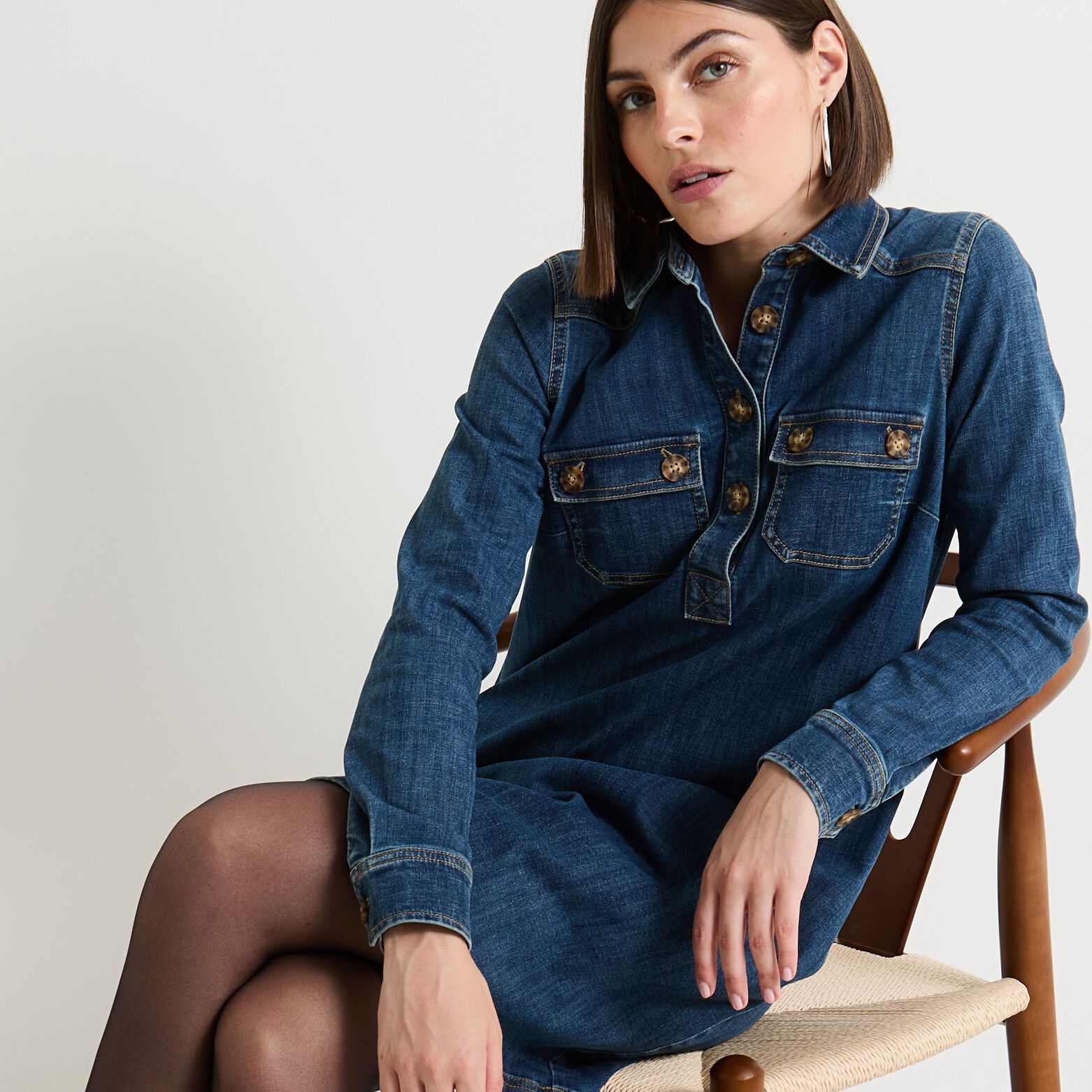 Jean Tendances Robe En Jean Ete La Robe Denim Extensible Col