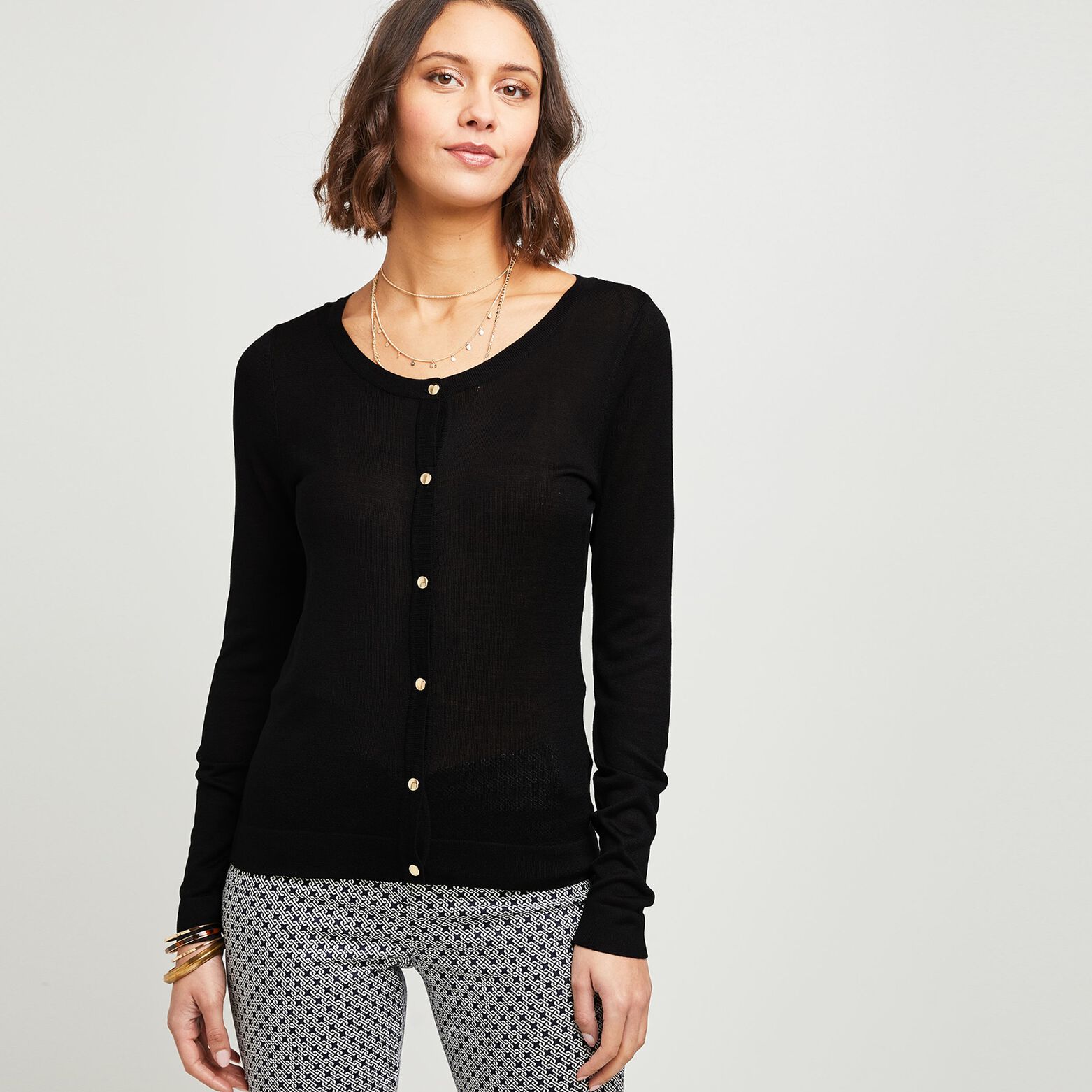 Gilet noir col rond 