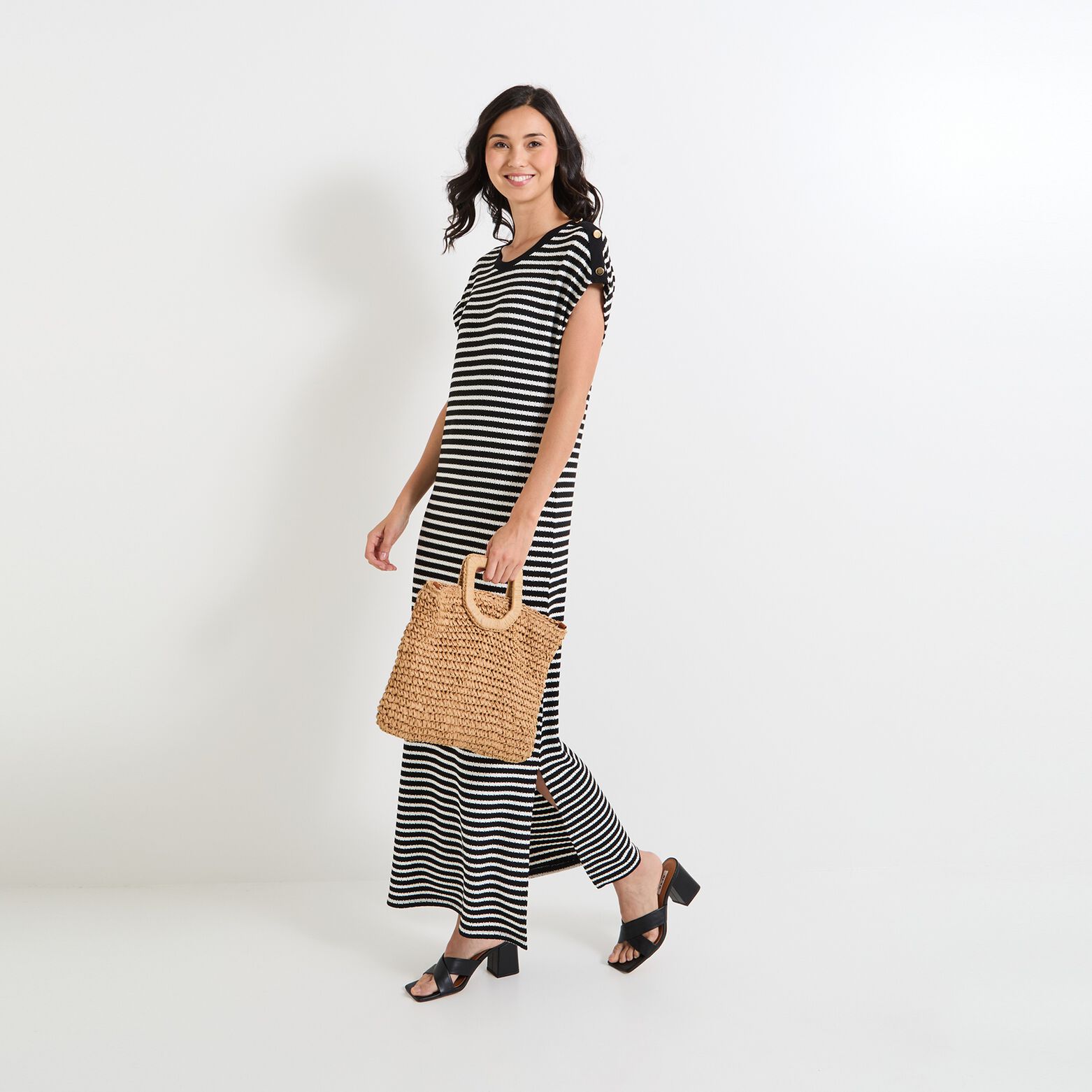 Robe col rond femme
