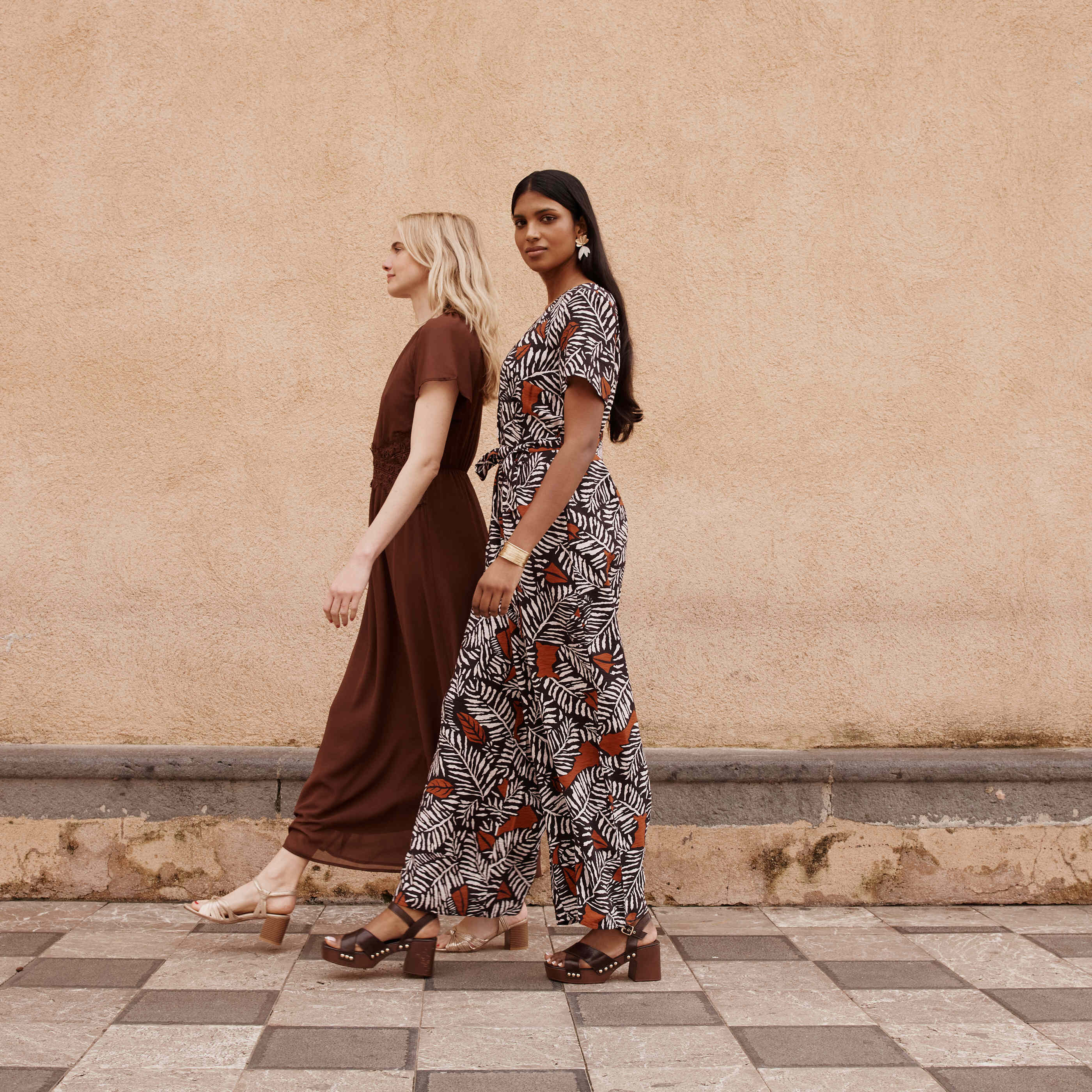 Combinaison fluide imprim&eacute;e femme