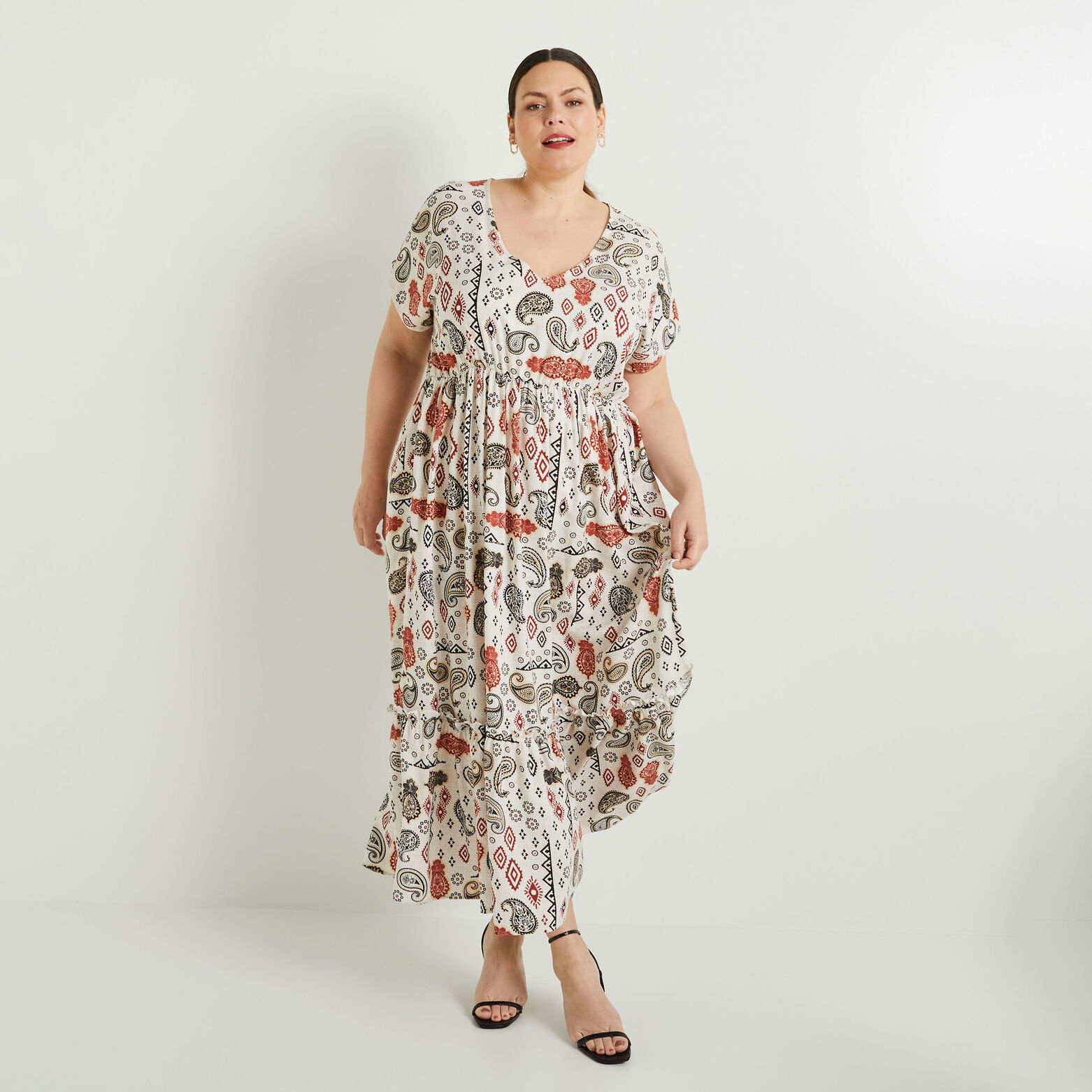 Robe longue imprimée femme