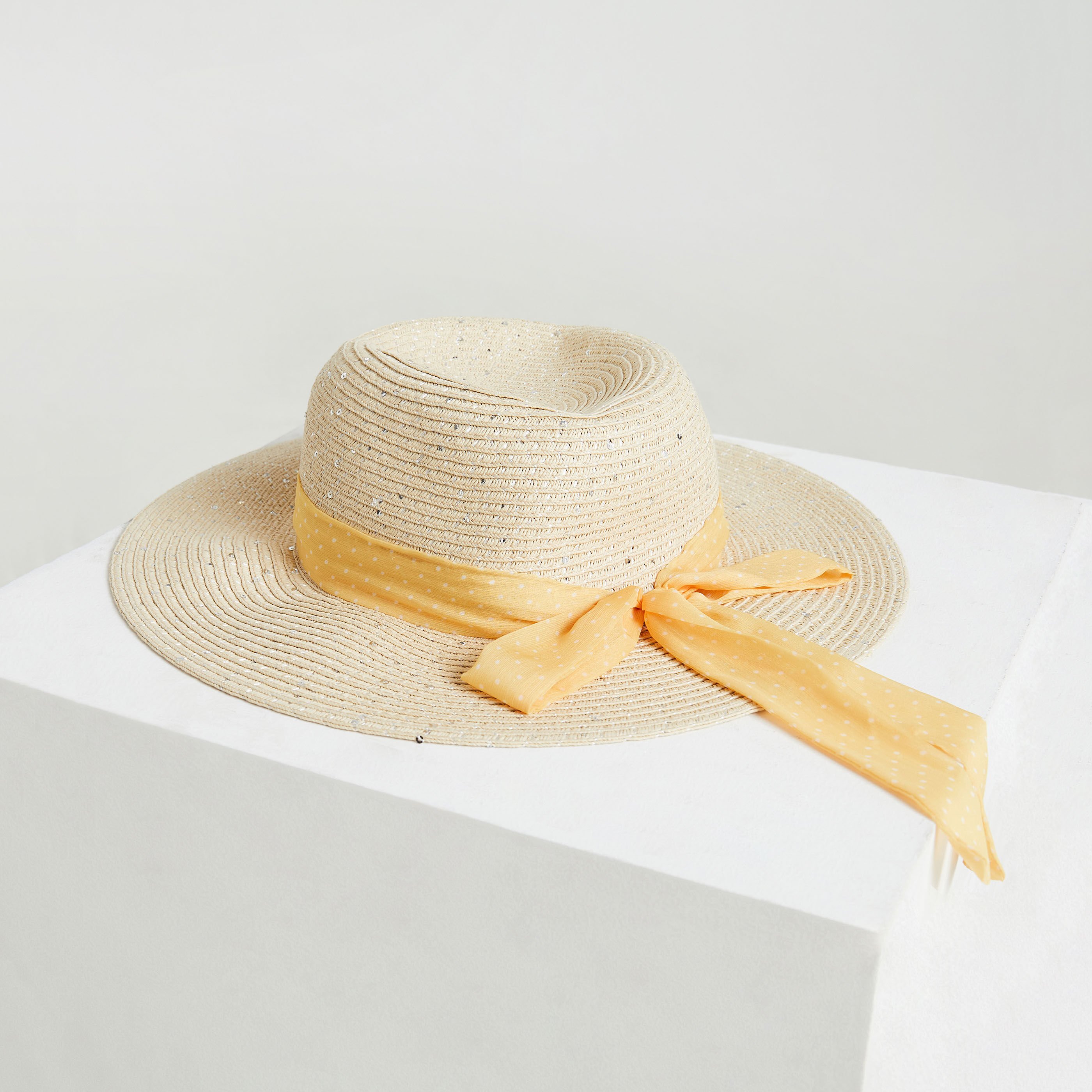 Chapeau paille paillet&eacute;e femme