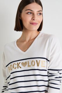Pull col V femme