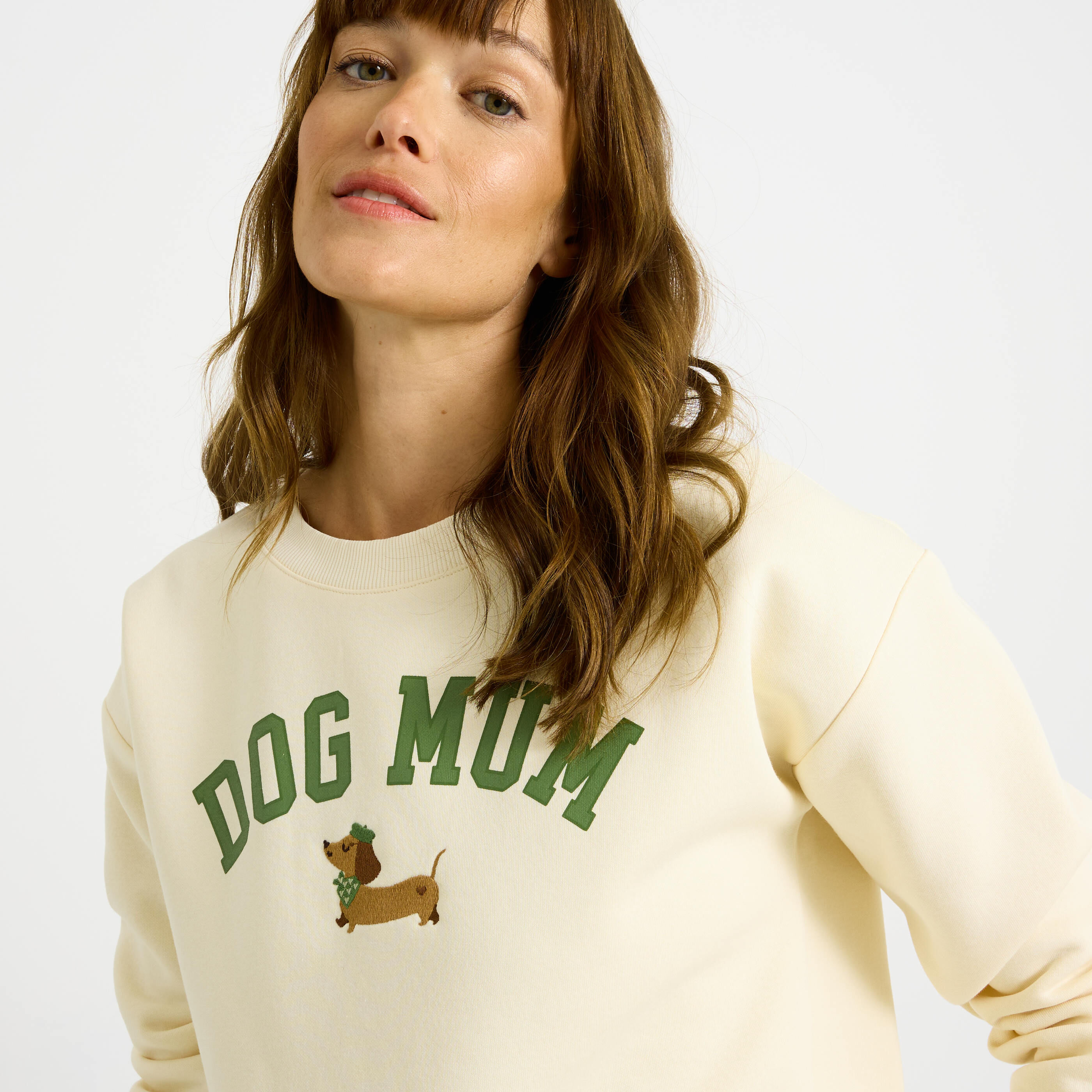 Sweat print teckel femme