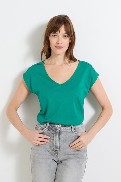 T-shirt col V femme