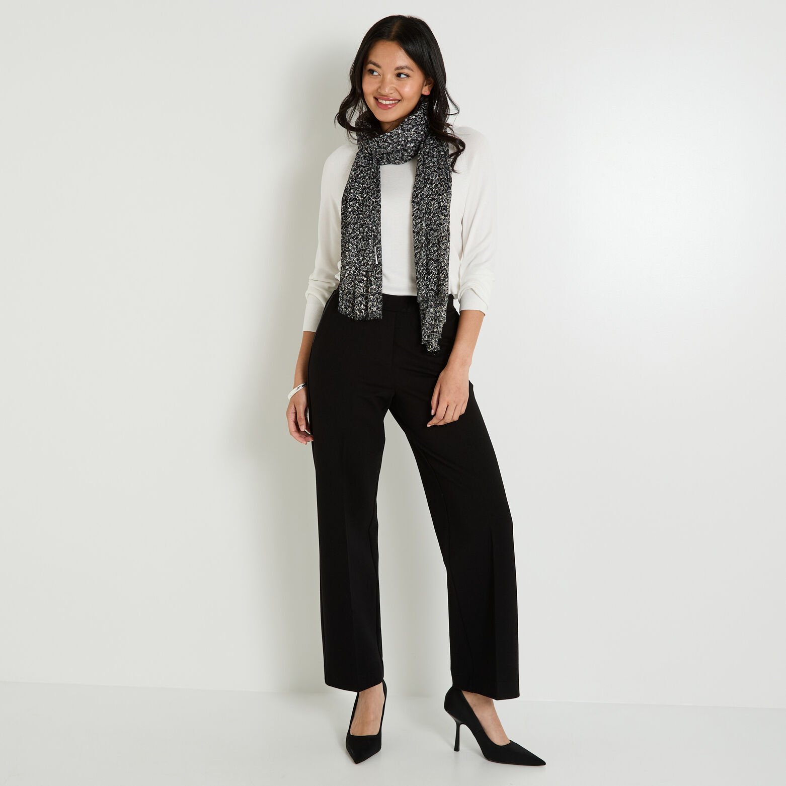 Pantalon large en maille femme