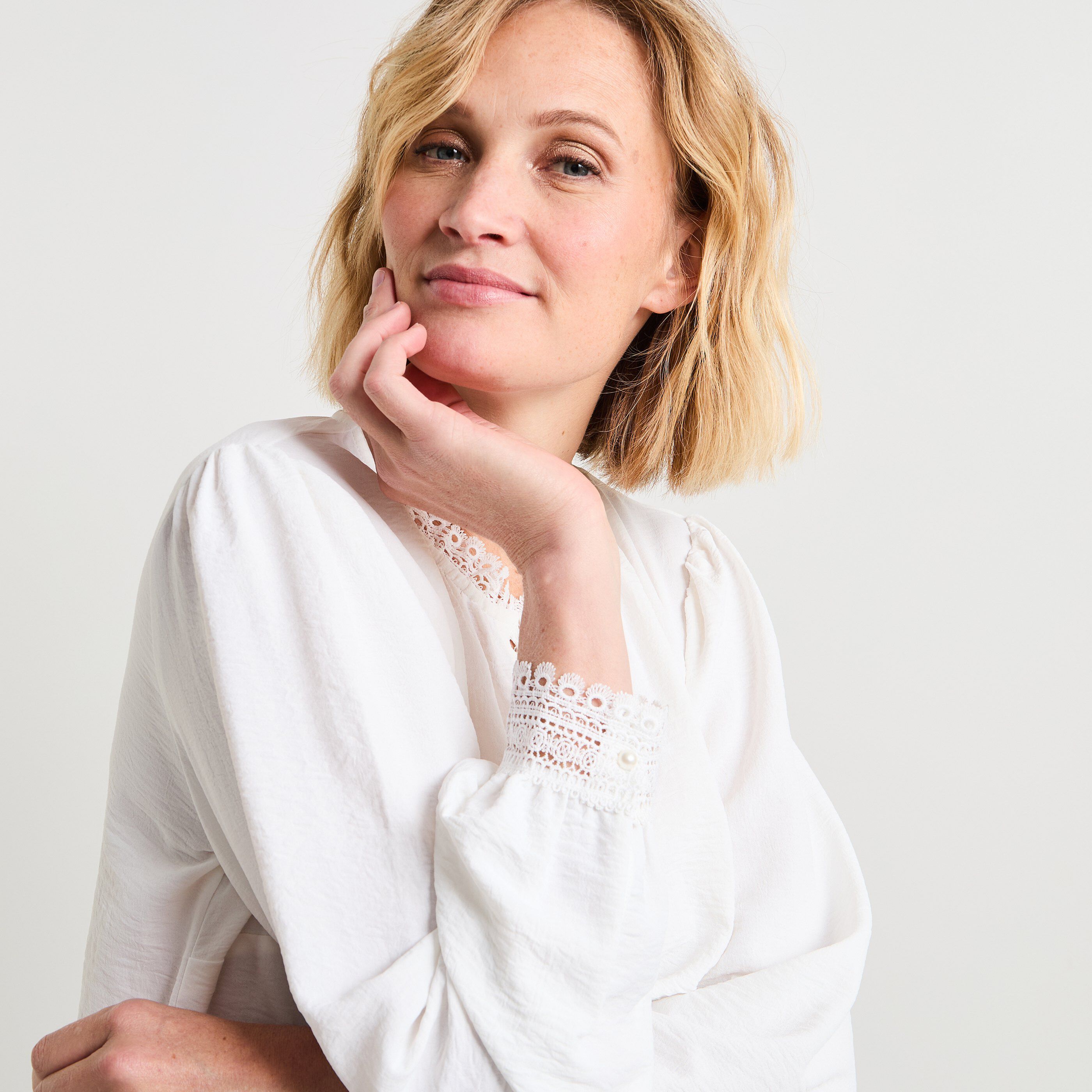 Chemisier col montant femme