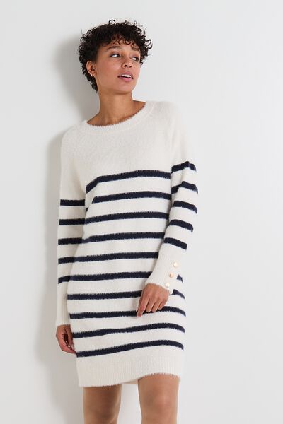 Robe pull col bateau femme