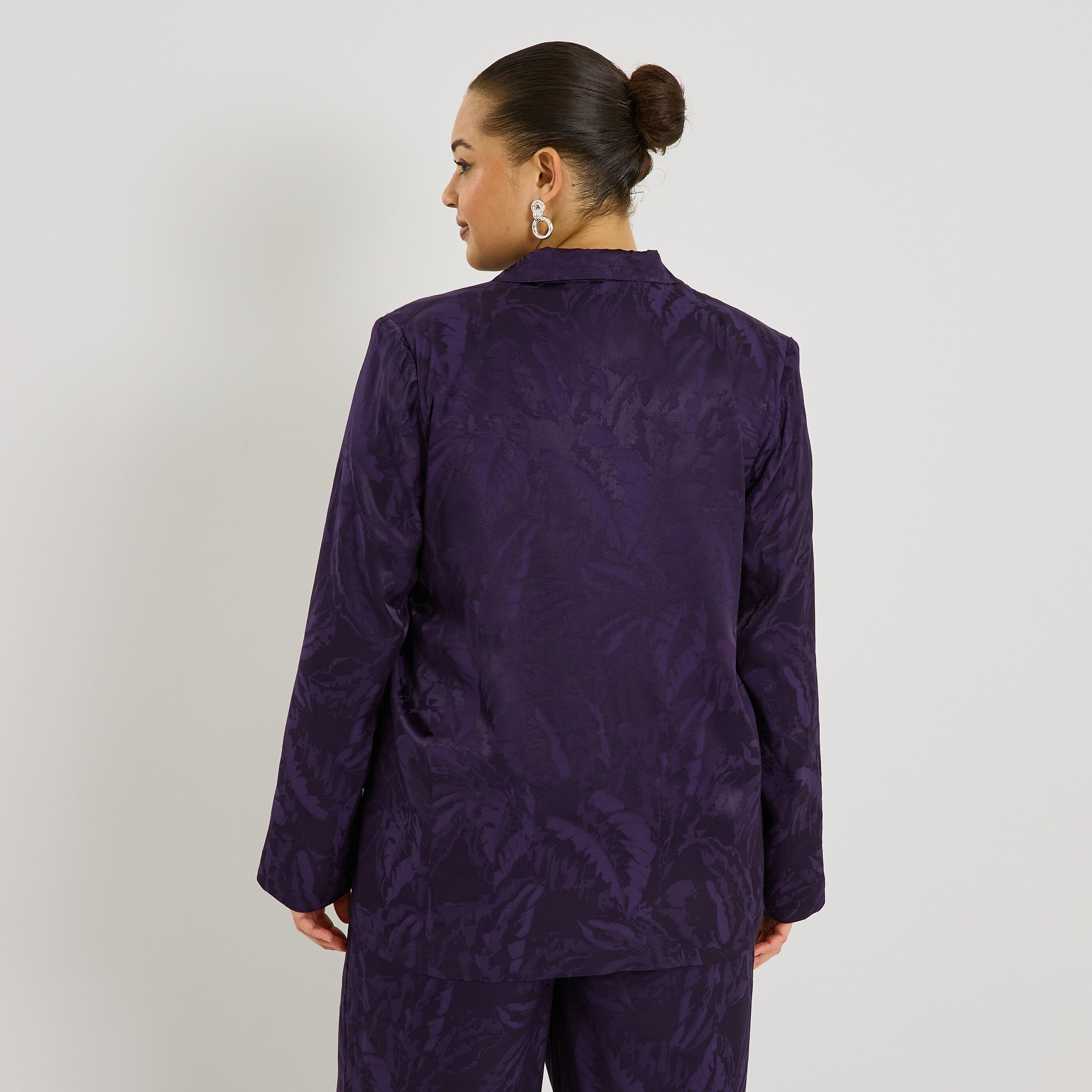 Blazer droit motif jacquard femme