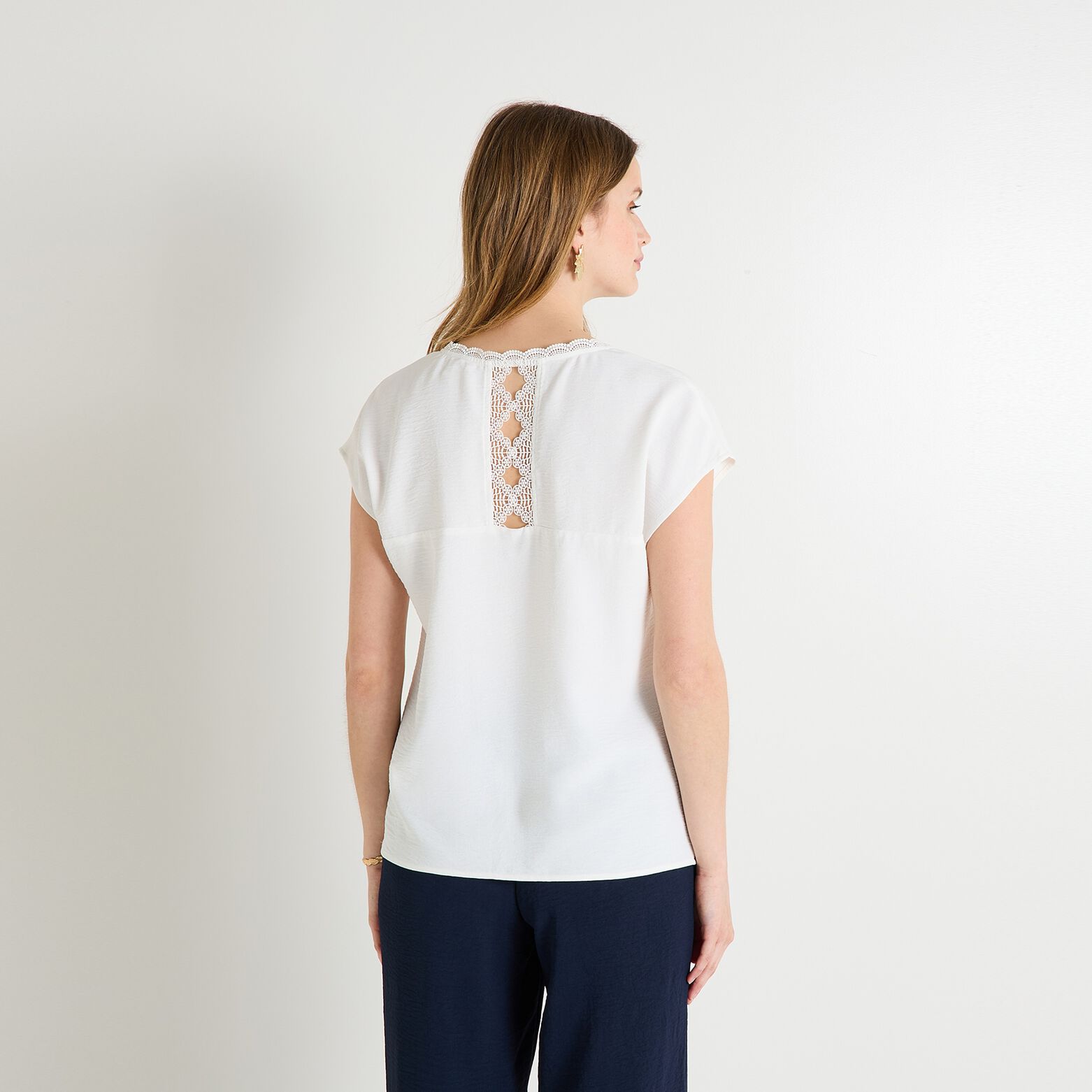 Blouse col V femme