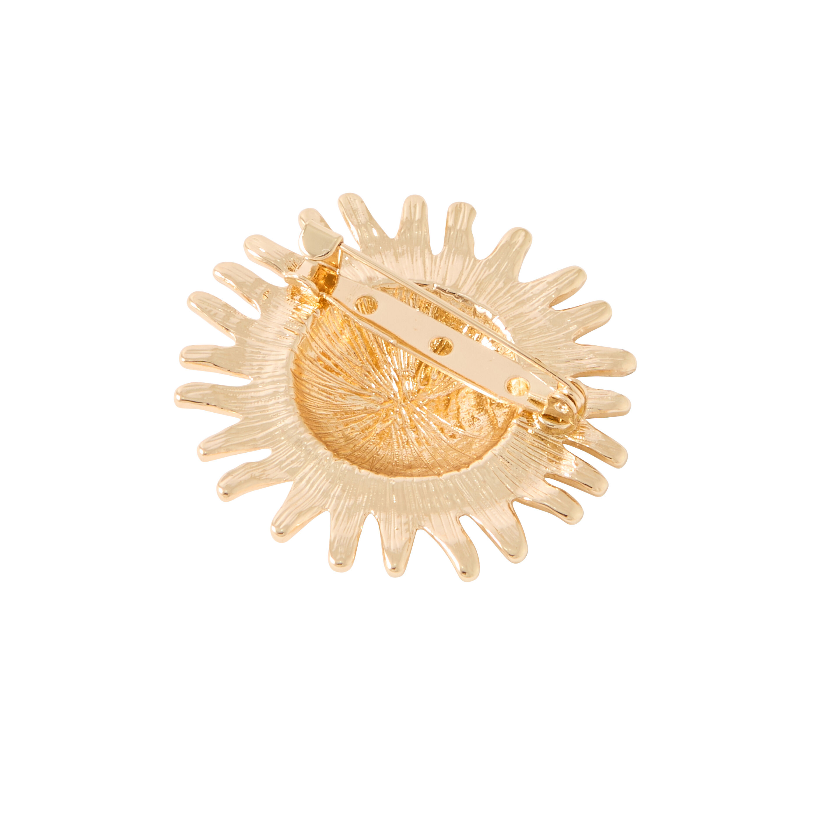 Broche soleil couleur or