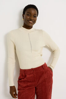 Pull col montant femme