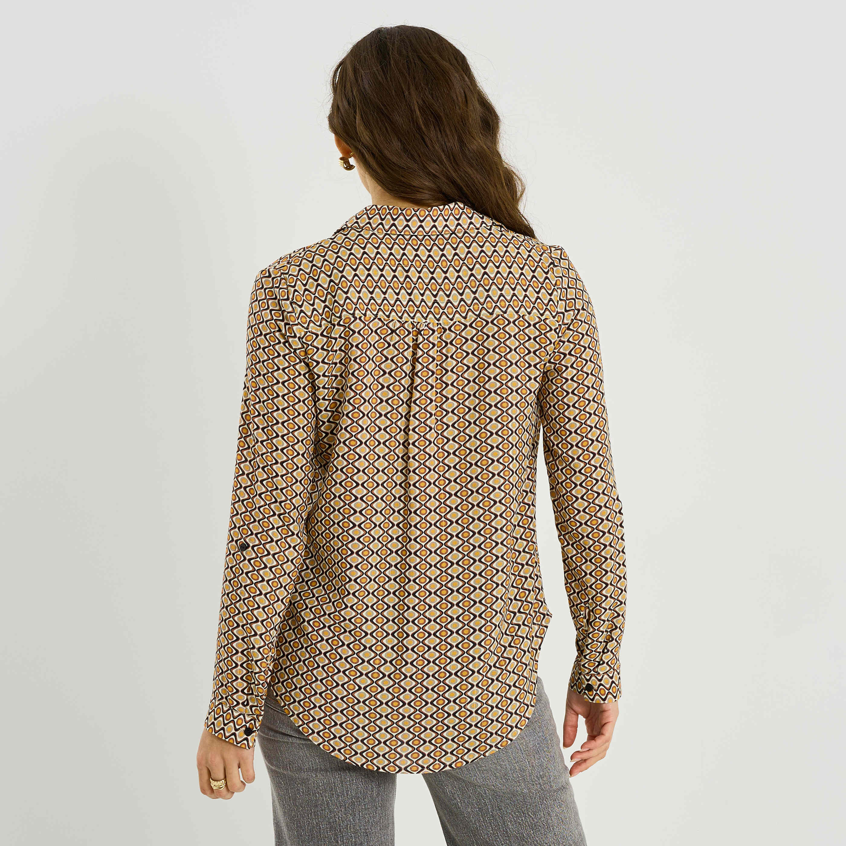 Blouse &agrave; imprim&eacute; g&eacute;om&eacute;trique femme