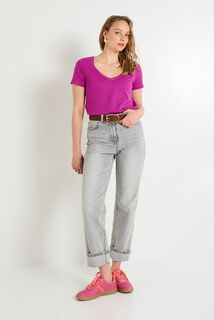 T-shirt col V femme
