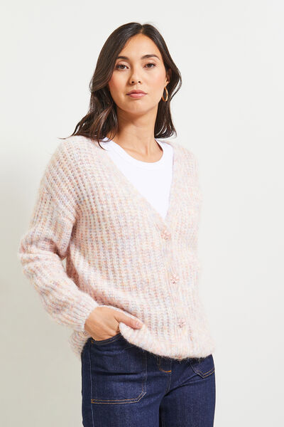 Gilet grosse maille femme