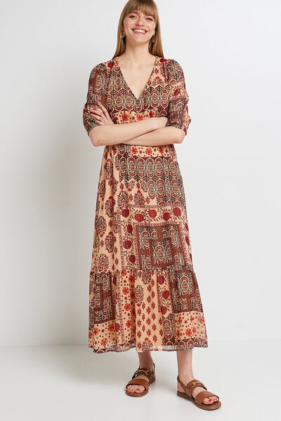 Robe longue imprimée femme