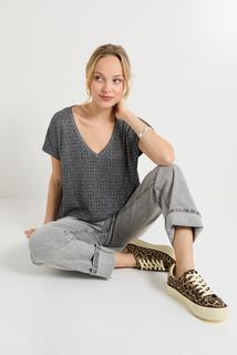 Pull col V femme