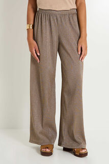 Pantalon plissé effet brillant femme