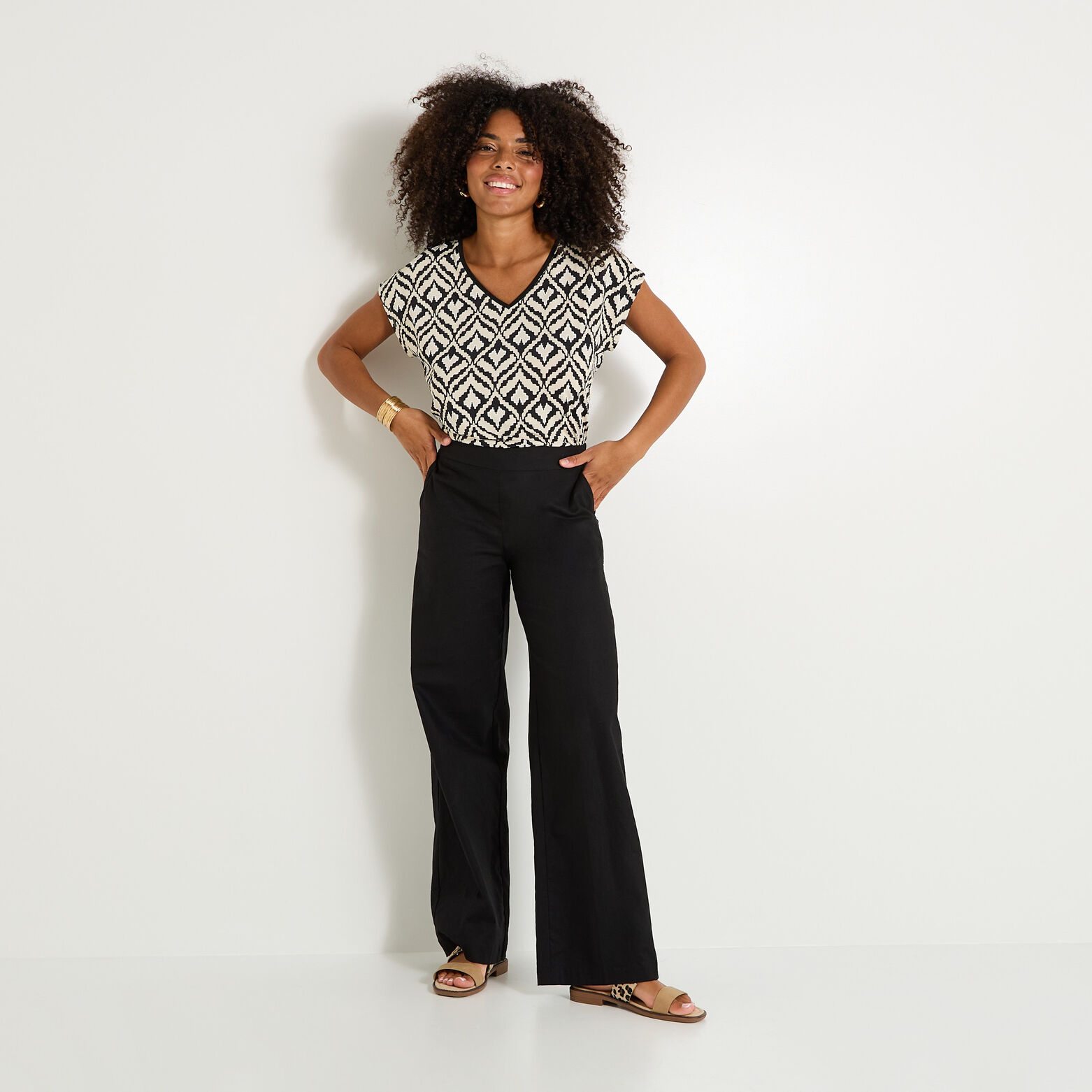 T-shirt col V femme