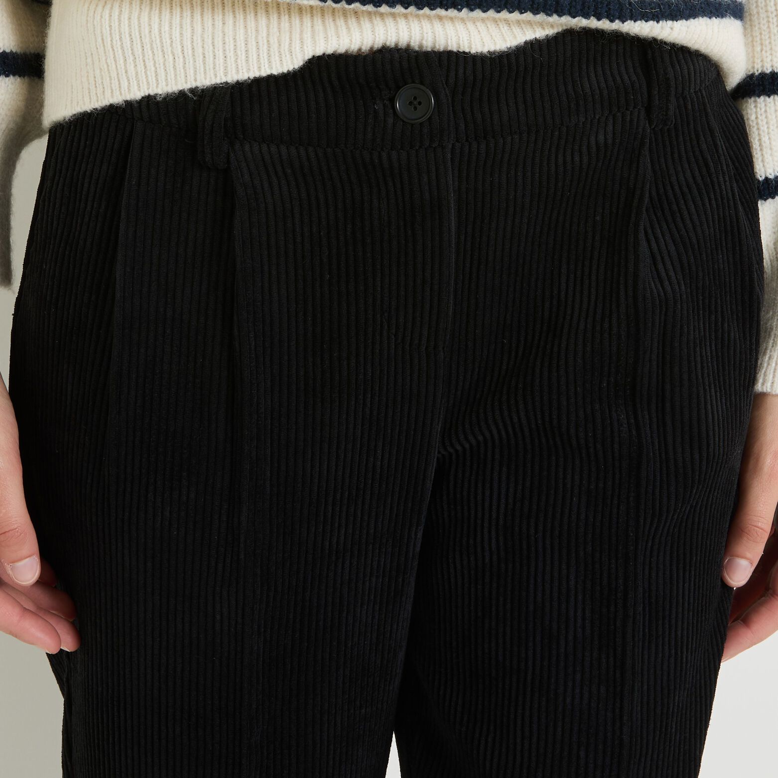 Pantalon velours à pinces femme