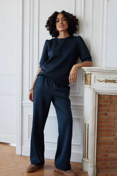 Pantalon en maille large femme