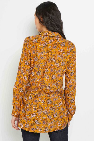 Tunique ceinturée à imprimé fleuri femme