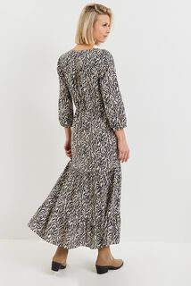 Robe longue imprimée femme