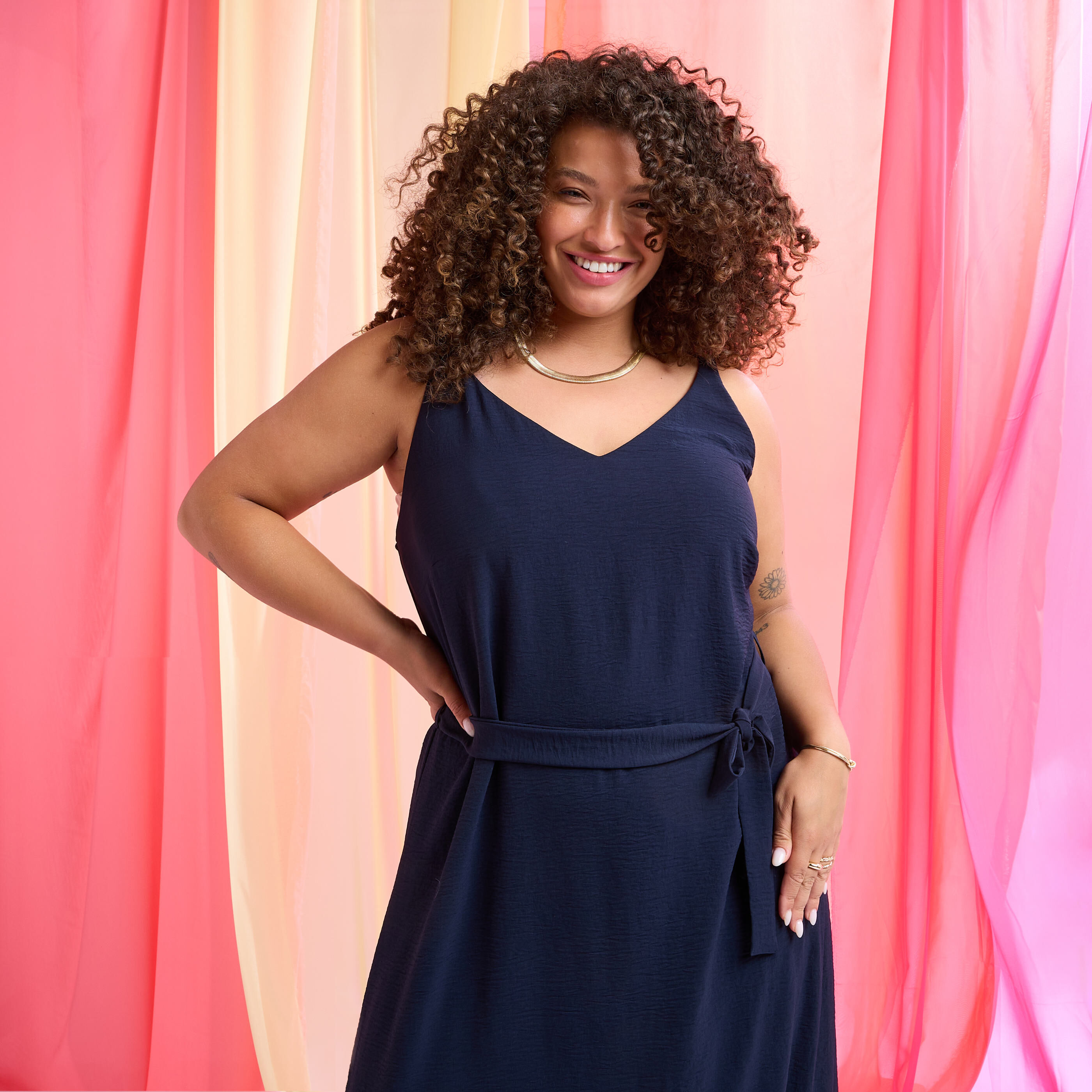 Robe longue fluide unie