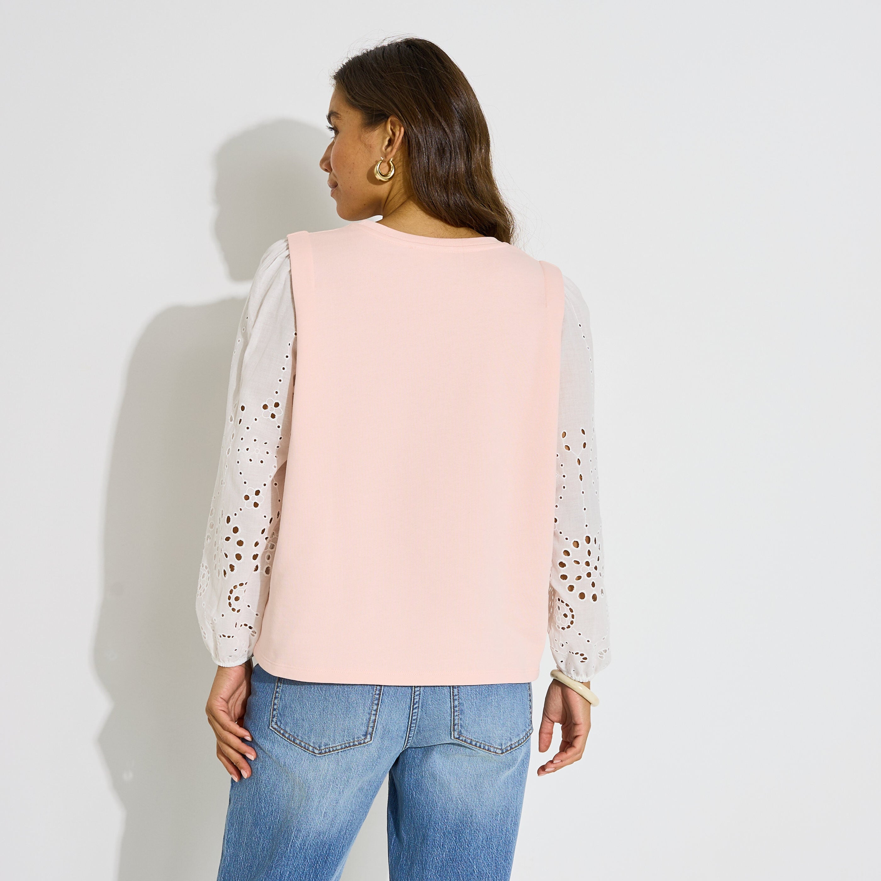Sweat manches ajour&eacute;es femme