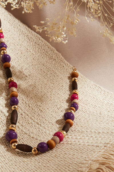 Collier en perles de bois