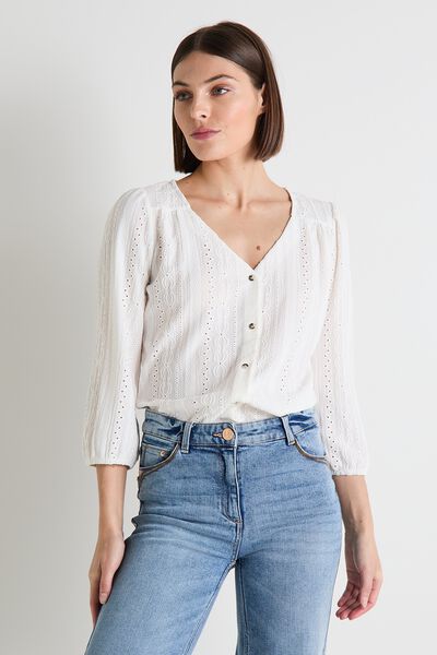 T-shirt col V femme