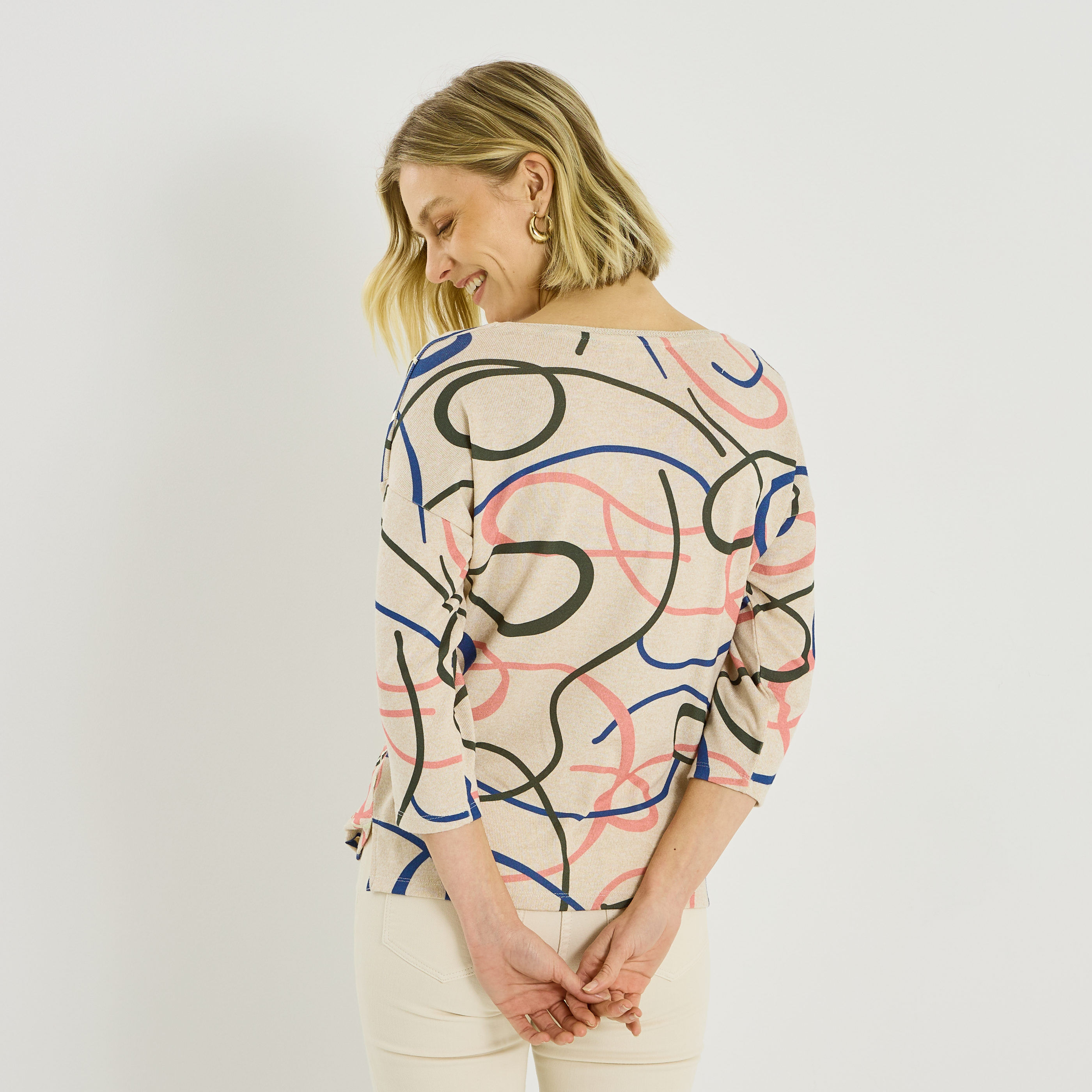 T-shirt imprim&eacute; serpentins femme