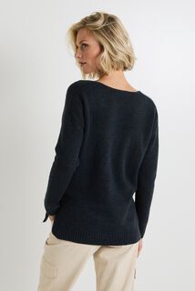 Pull col V femme