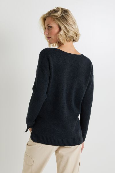 Pull col V femme