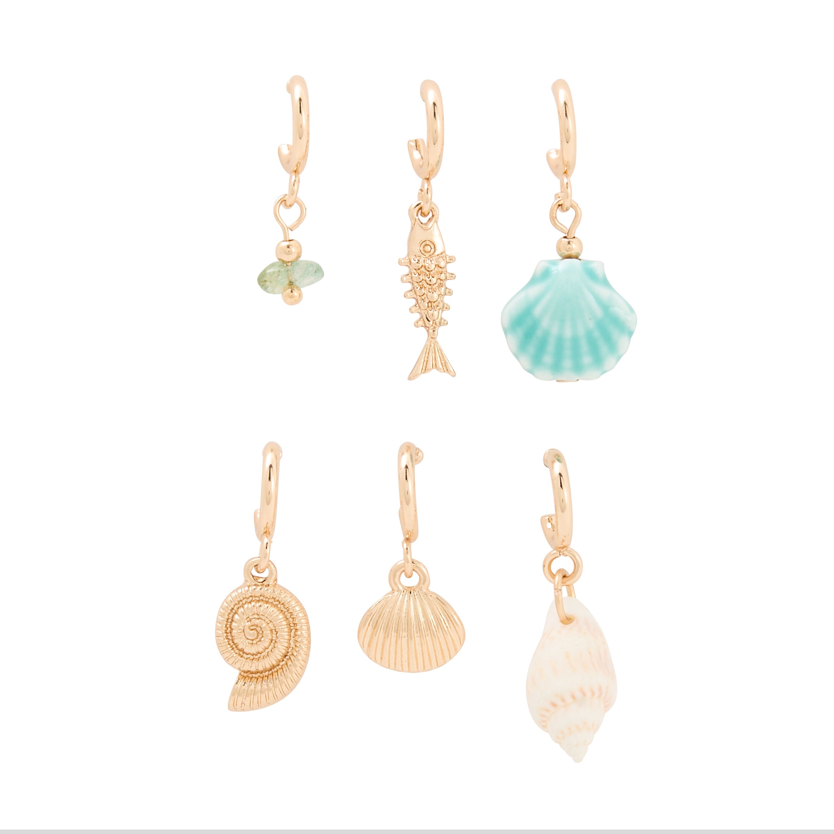 Set de 6 bijoux d&rsquo;oreilles femme