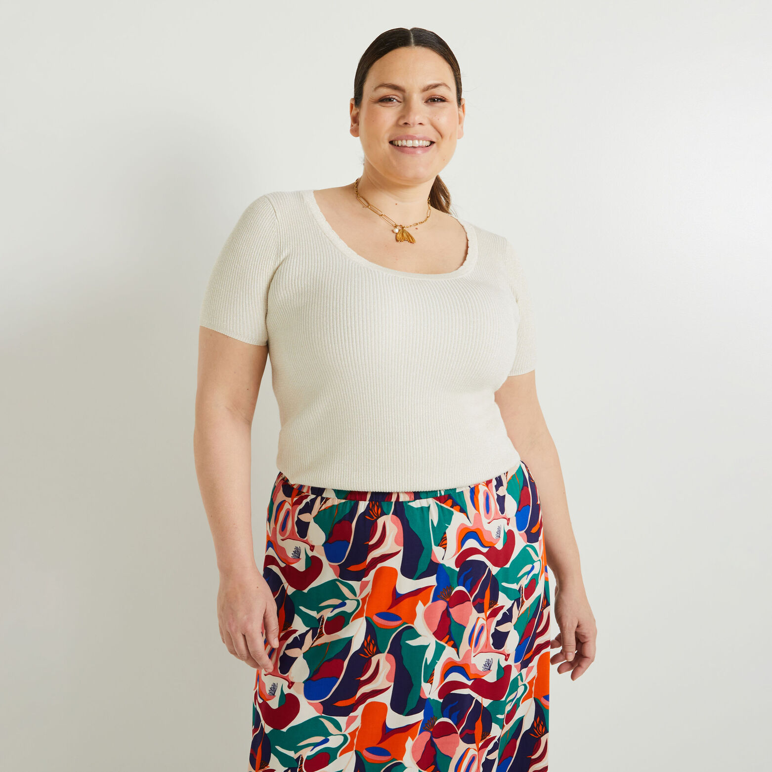 Pull manches courtes femme