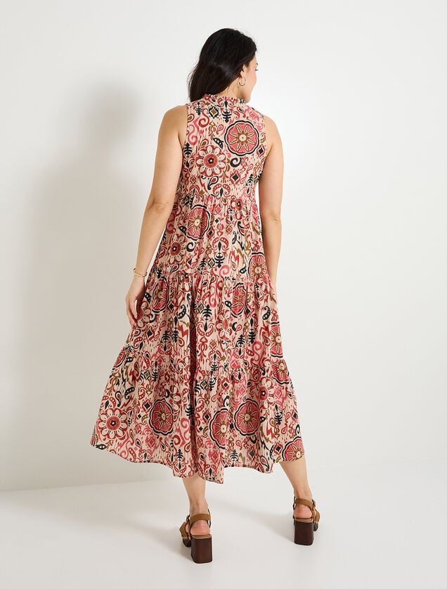 Robe longue imprimée femme