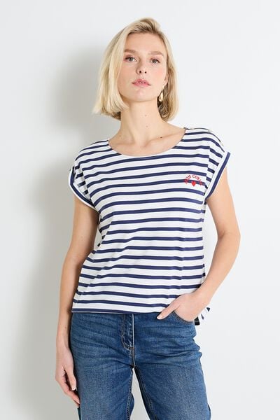 T-shirt col bateau femme