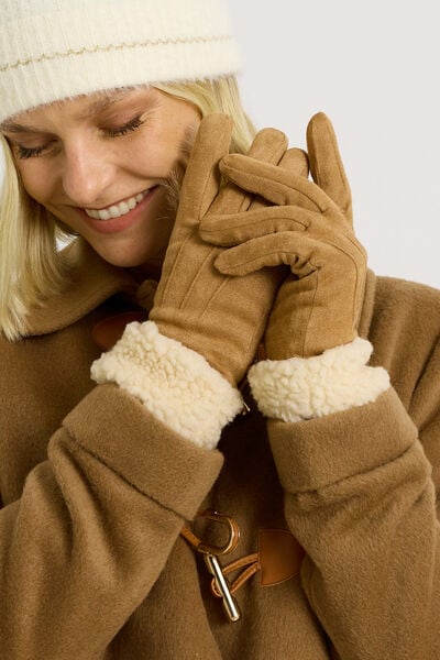 Gants fourrés à revers femme