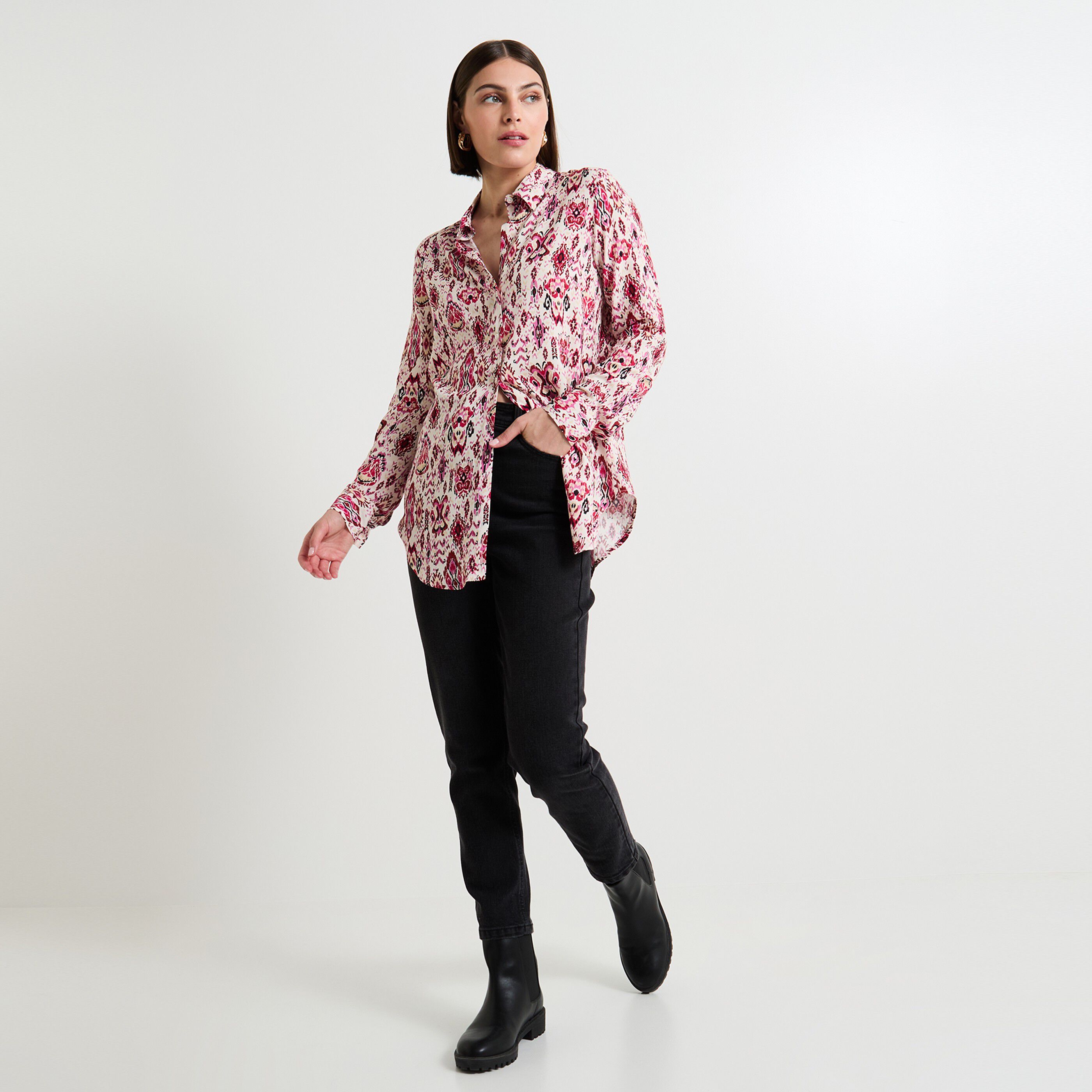 Chemise imprim&eacute;e femme