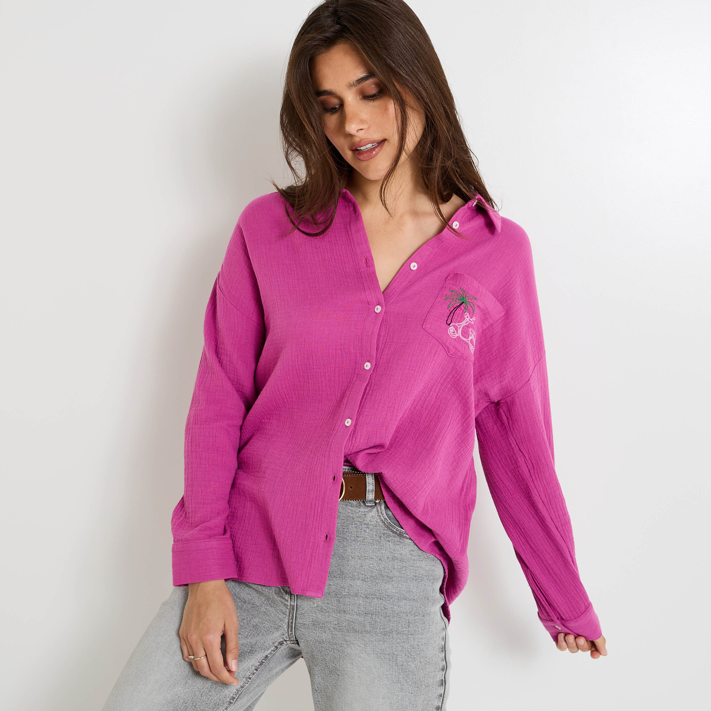 Chemise en gaze de coton femme